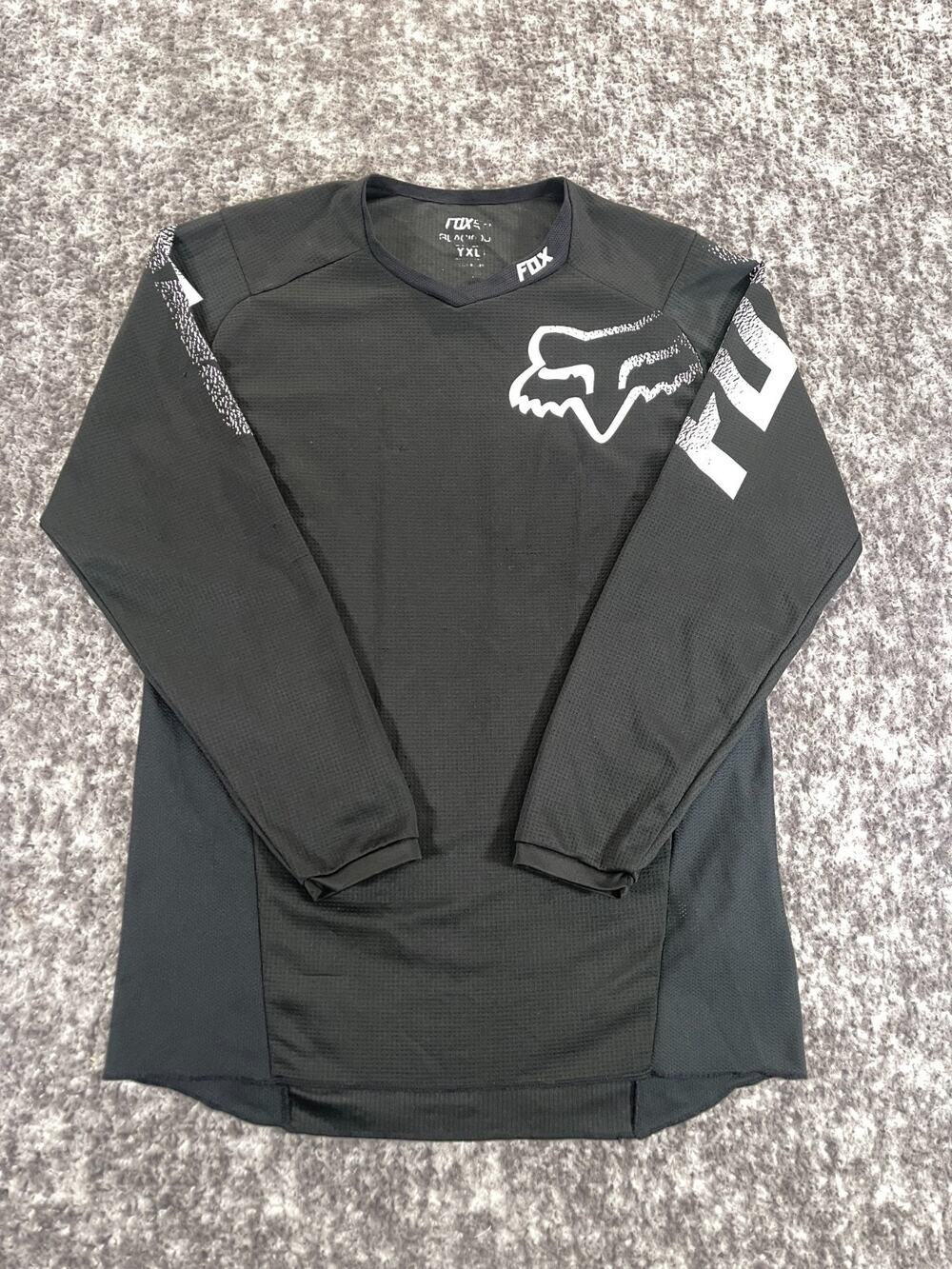 Fox Racing Blackout Jersey Youth XL Long Sleeve Motocross Off-road Black